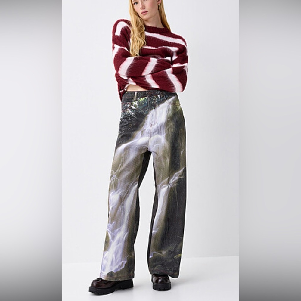 NWT! 100% Cotton Waterfall Print Pants